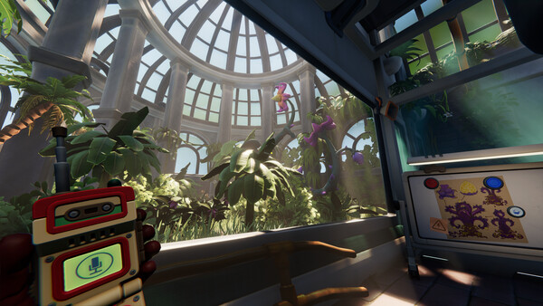 A walkie-talkie overlooking a greenhouse